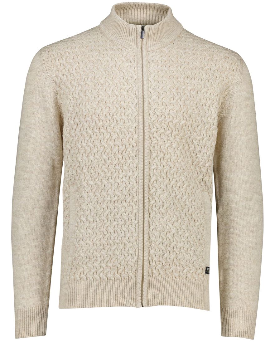 Baileys katoenen vest kabelpatroon rits beige