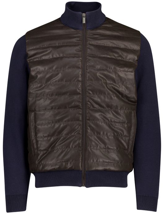 Baileys vest donkerblauw met bruin padded voorzijde