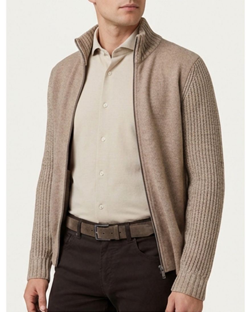 Baileys vest effen bruin normale fit gebreid