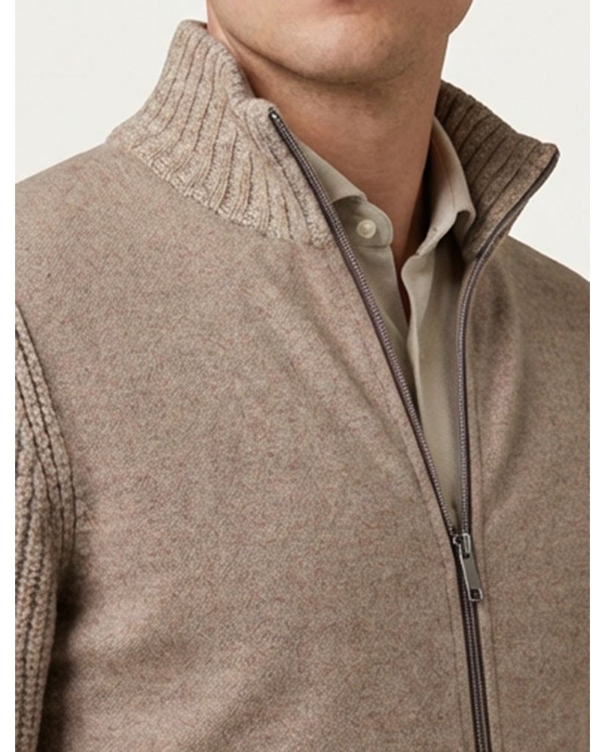 Baileys vest effen bruin normale fit gebreid