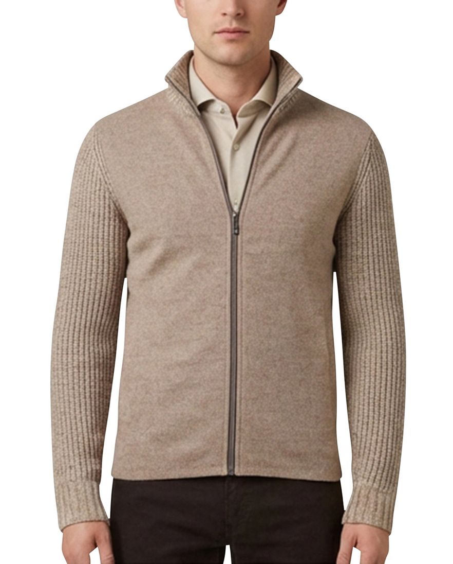 Baileys vest effen bruin normale fit gebreid