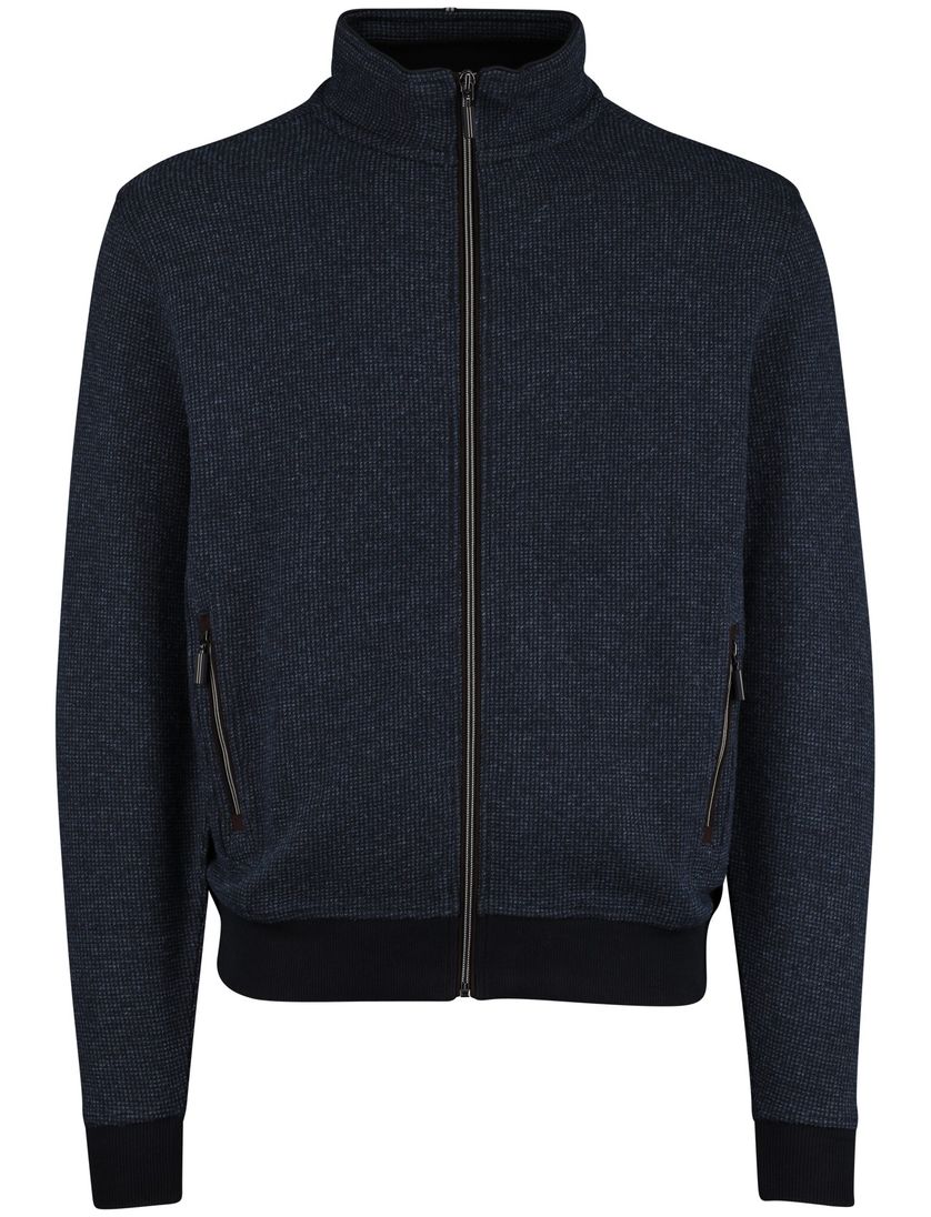 Baileys vest effen navy normale fit katoen