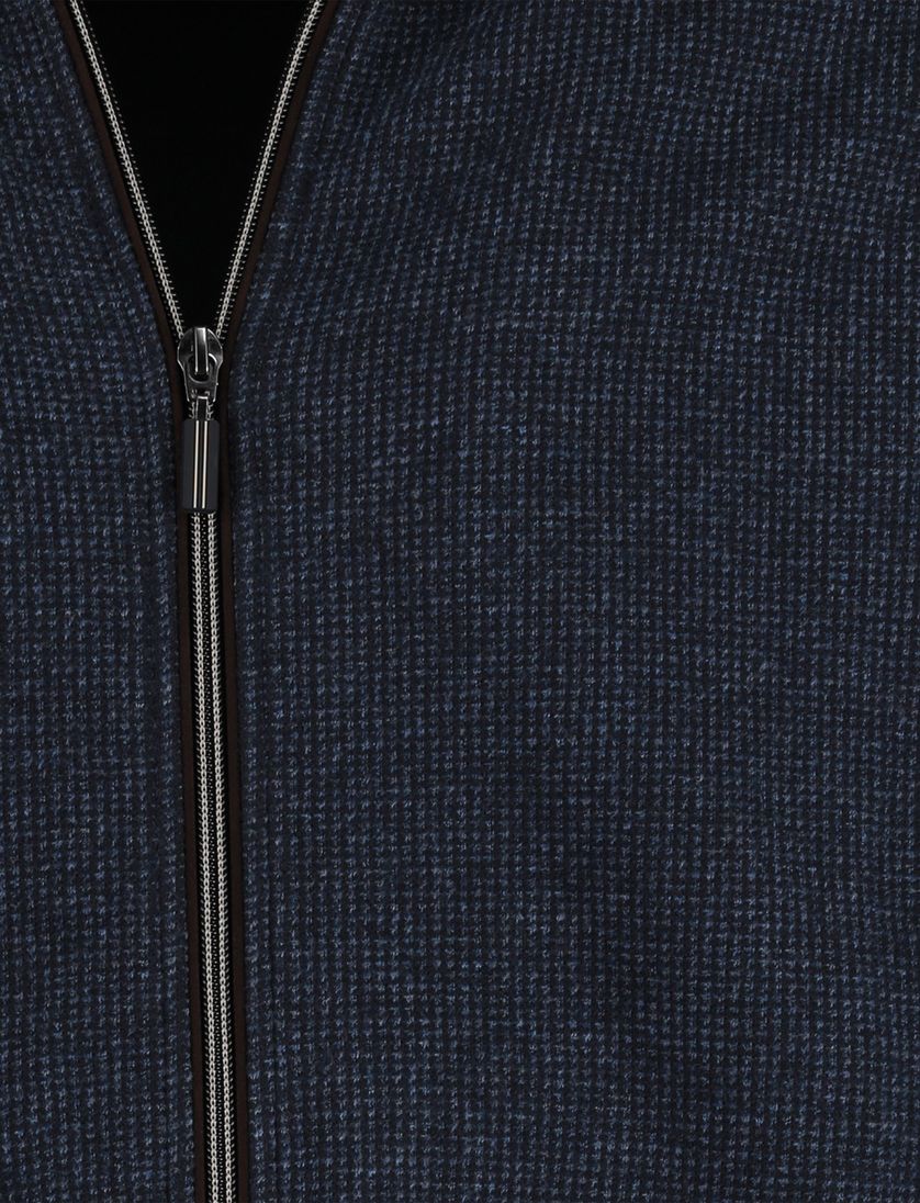 Baileys vest effen navy normale fit katoen