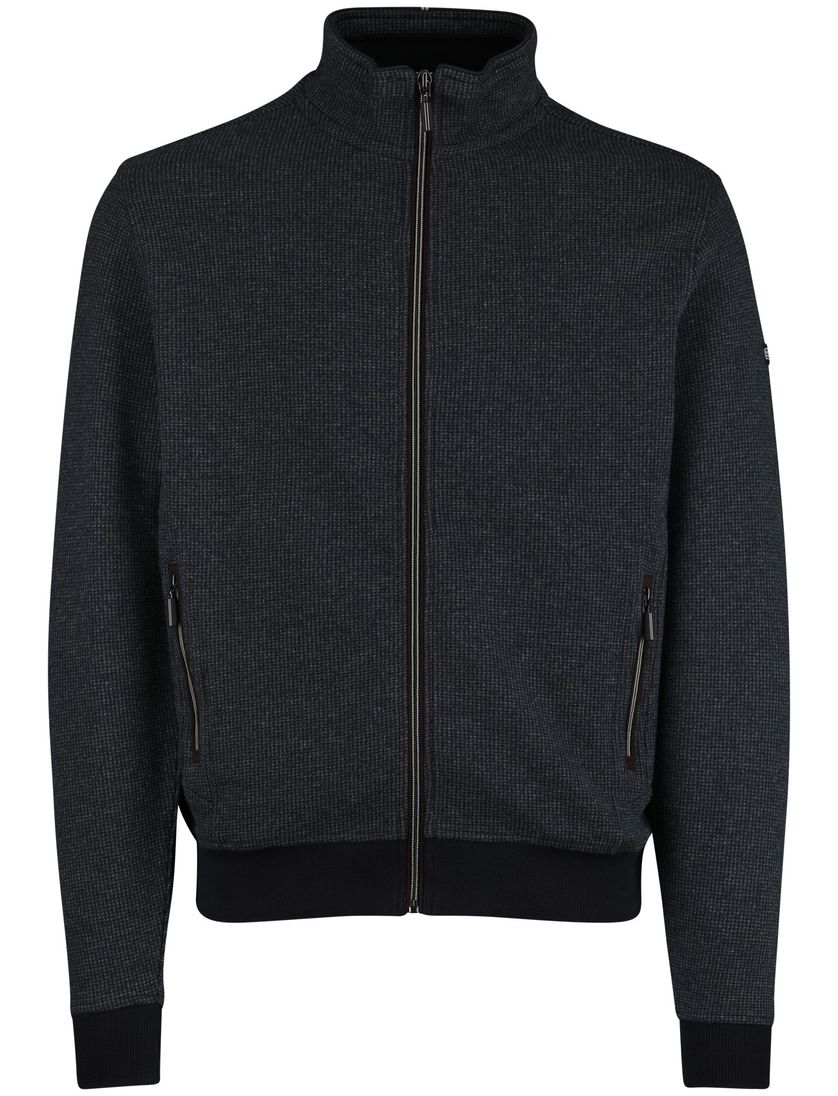 Baileys navy effen vest katoen normale fit