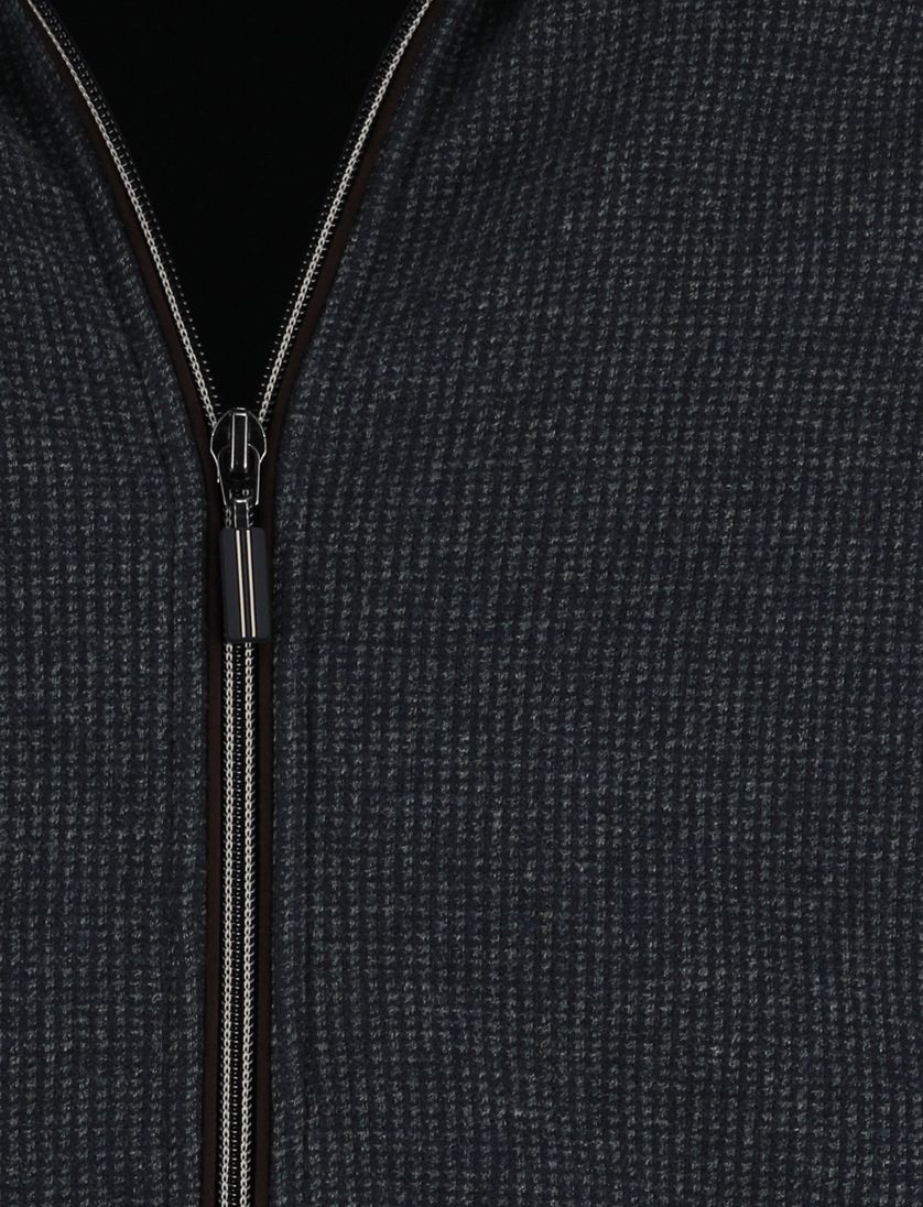 Baileys navy effen vest katoen normale fit