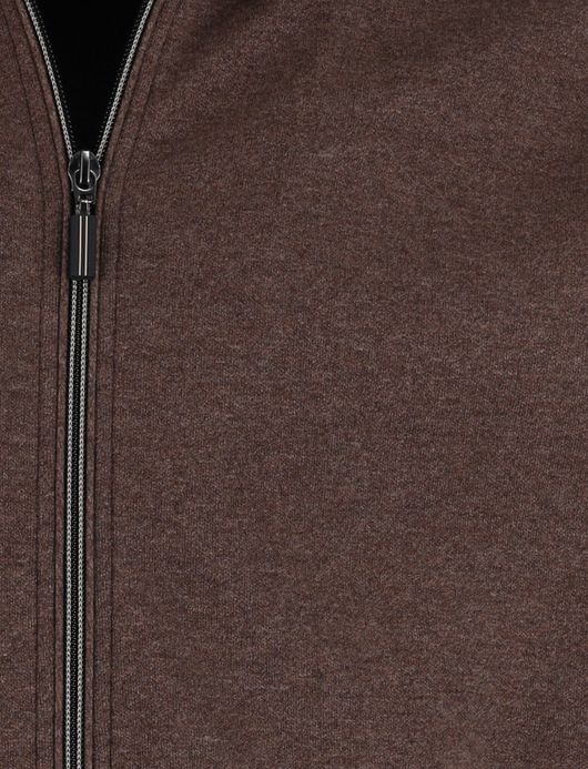 Baileys bruin effen vest normale fit katoen