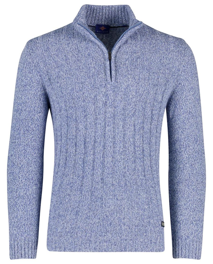 Baileys half zip trui blauw gebreid