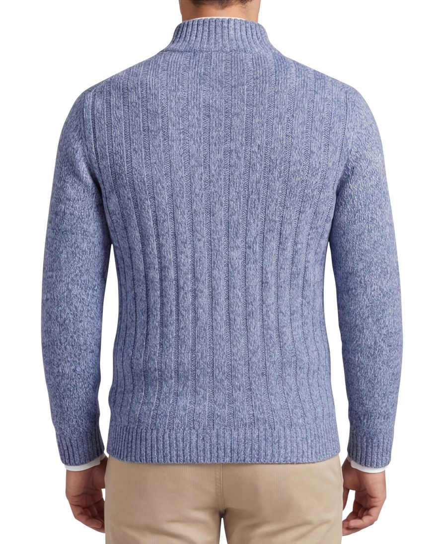 Baileys half zip trui blauw gebreid