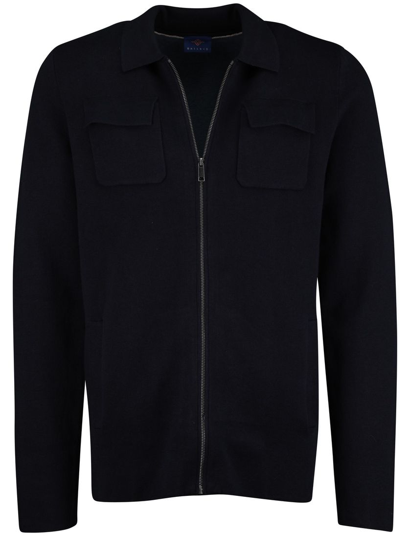 Baileys vest normale fit katoen effen donkerblauw