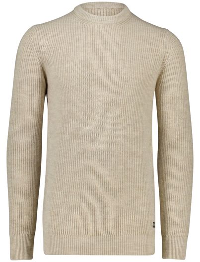 Baileys Baileys trui extra lang beige gestreepte textuur gebreid