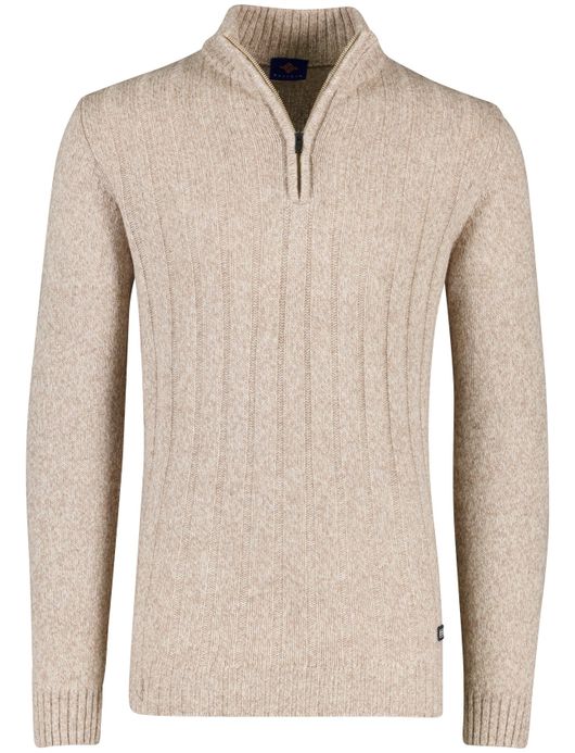Baileys half zip trui beige gebreid extra lang