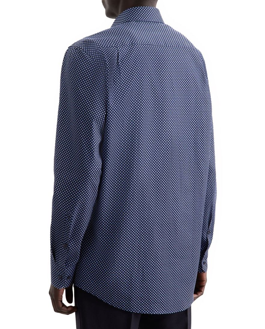 Seidensticker overhemd blauw wit gestipt