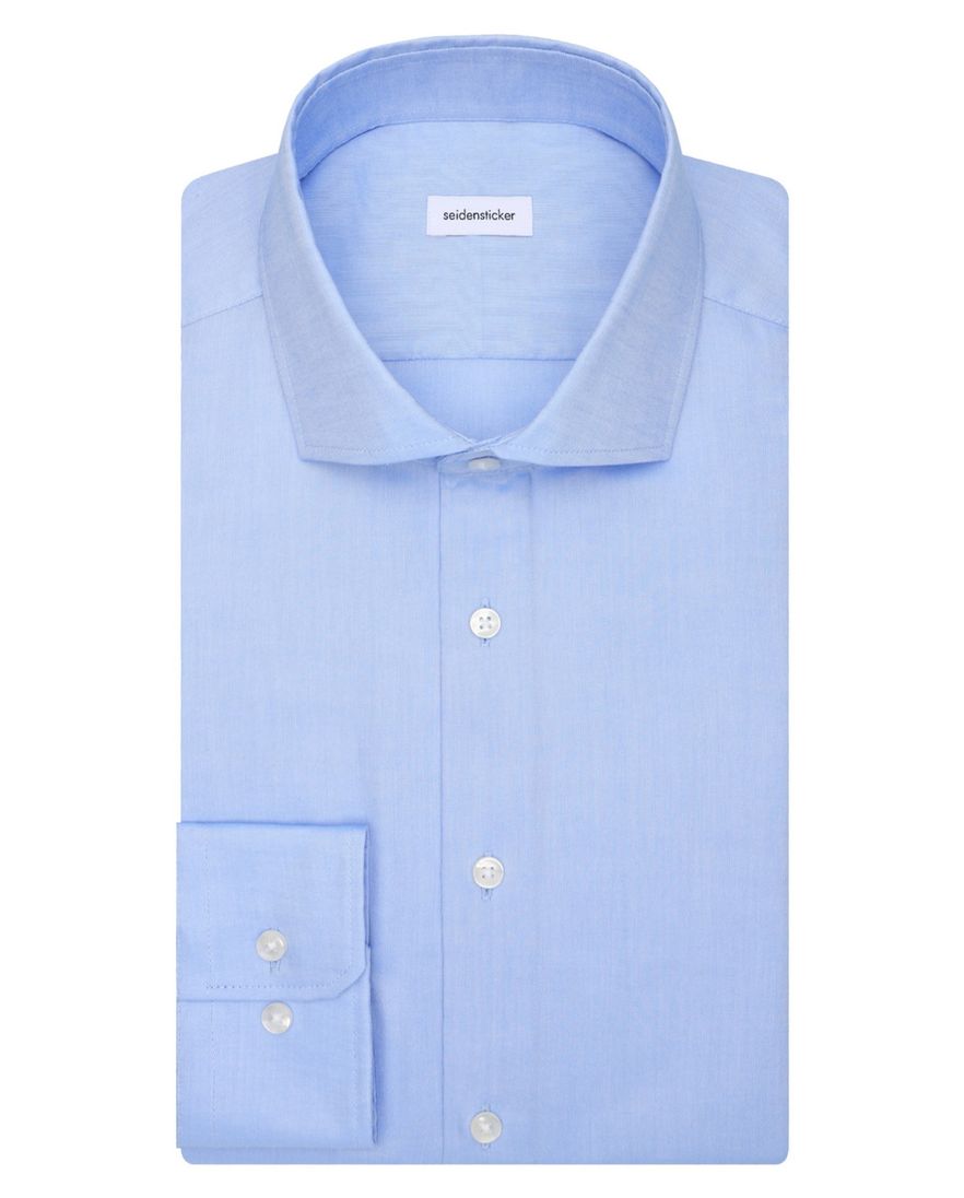 Seidensticker Regular Overhemd Blauw effen cutaway boord