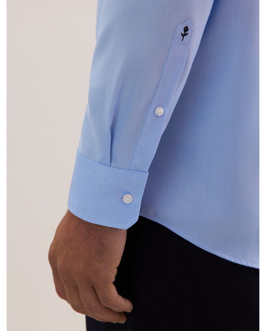 Seidensticker Regular Overhemd Blauw effen cutaway boord