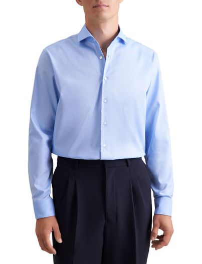 Seidensticker Seidensticker Regular Overhemd Blauw effen zakelijk