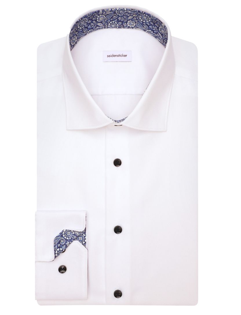katoenen overhemd Seidensticker normale fit wit