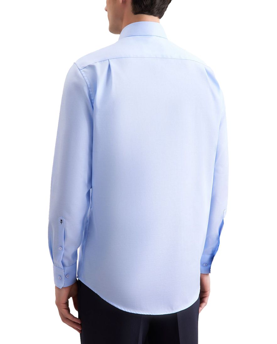 Seidensticker Overhemd Blauw effen wide spread boord zakelijk