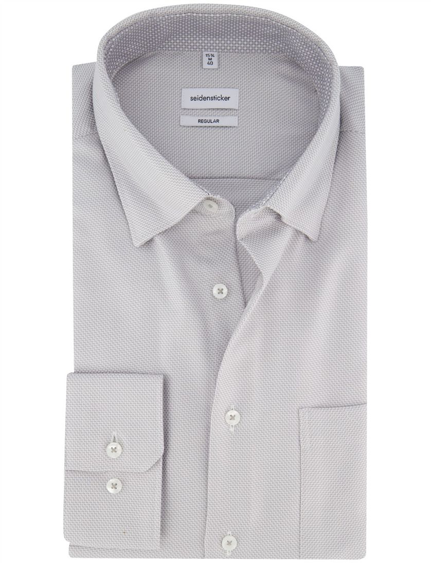 Overhemd Seidensticker Regular Grijs effen katoen