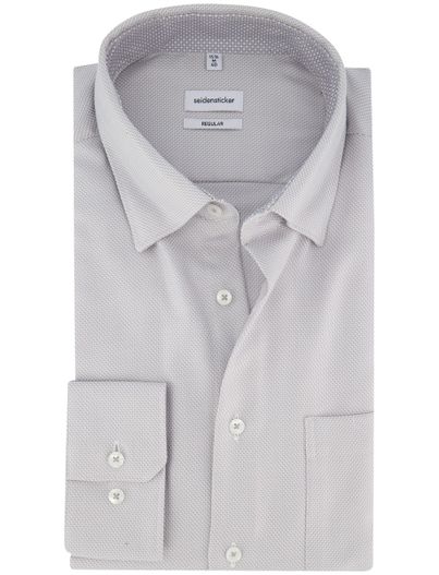 Seidensticker Seidensticker Regular Overhemd Grijs katoen effen