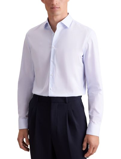 Seidensticker Seidensticker Overhemd Blauw effen wide spread boord