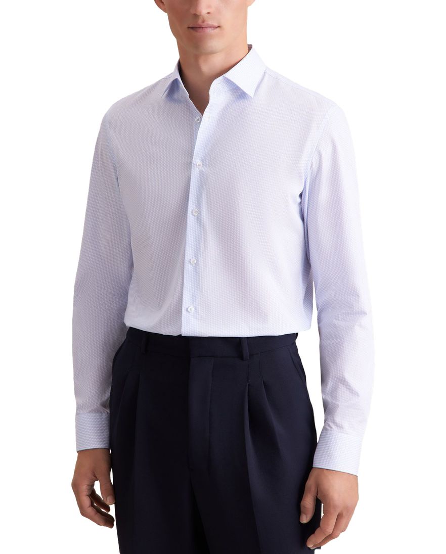 Seidensticker Overhemd Blauw effen wide spread boord