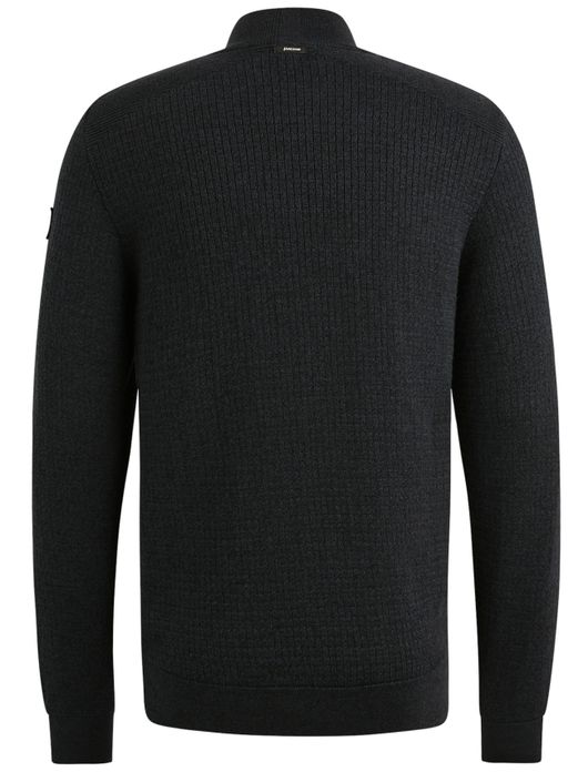 Vanguard trui half zip navy Cotton Mouline gebreid