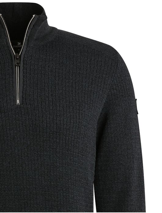 Vanguard trui half zip navy Cotton Mouline gebreid