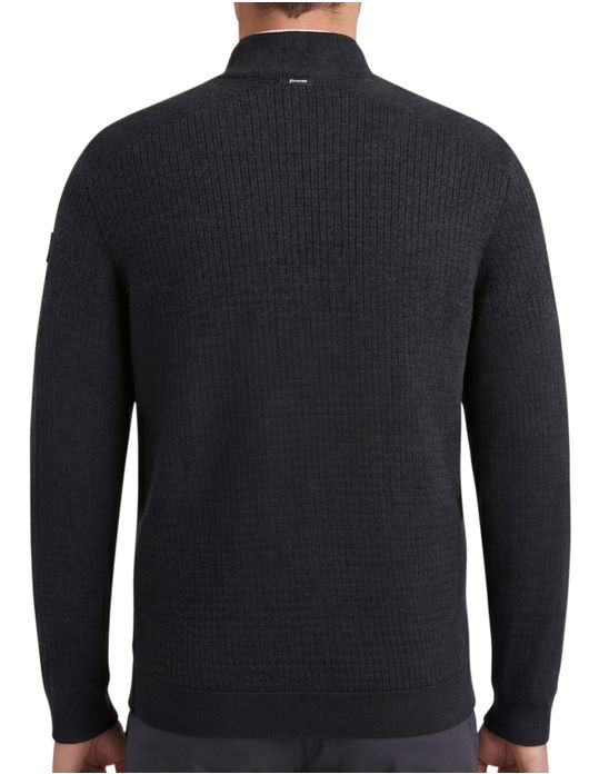 Vanguard trui half zip navy Cotton Mouline gebreid