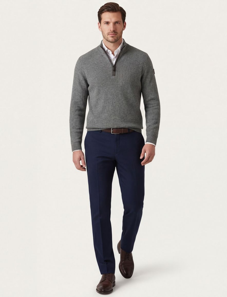 Vanguard half zip trui groen katoen