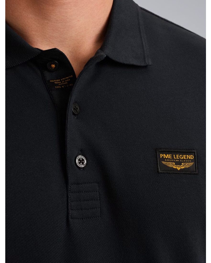 PME Legend poloshirt polo donkerblauw effen