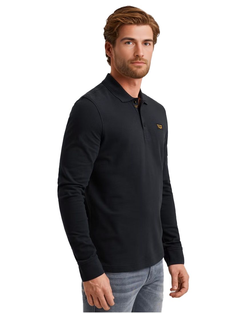 PME Legend poloshirt polo donkerblauw effen