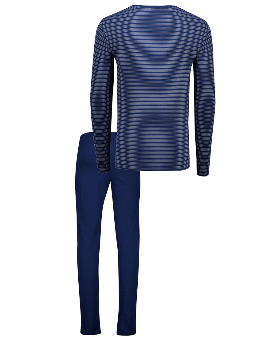 Schiesser pyjamaset blauw gestreept modal