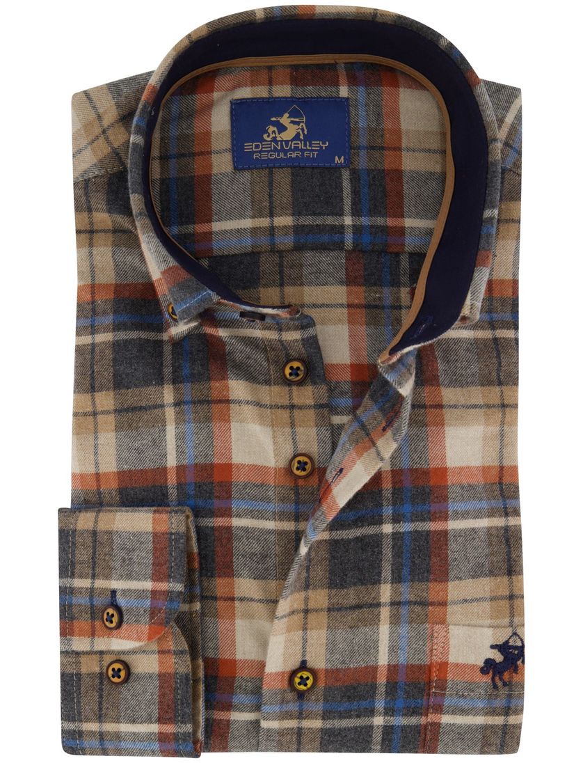 Geruit Eden Valley overhemd blauw normale fit