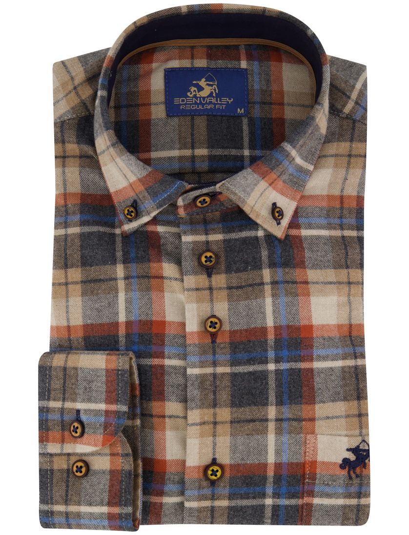 Geruit Eden Valley overhemd blauw normale fit