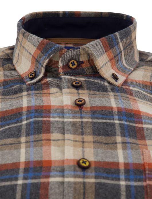 Bruin geruit overhemd Eden Valley normale fit