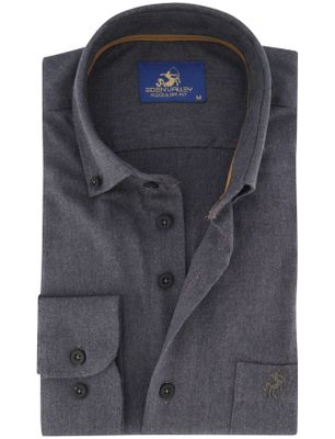 Eden Valley Eden Valley normale fit katoen overhemd grijs