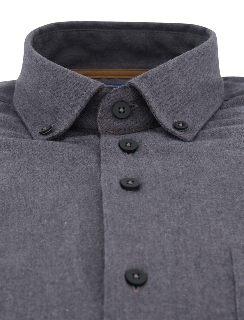 Eden Valley normale fit katoen overhemd grijs