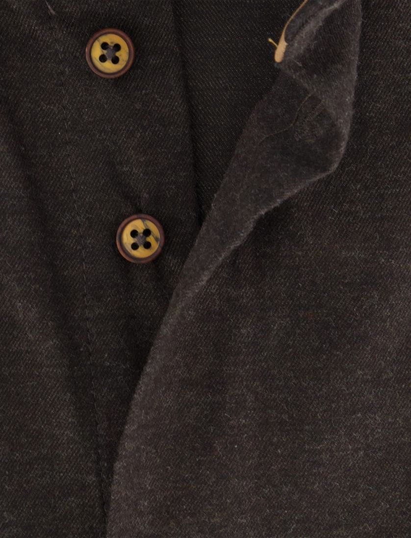 Katoenen effen Eden Valley overhemd normale fit bruin