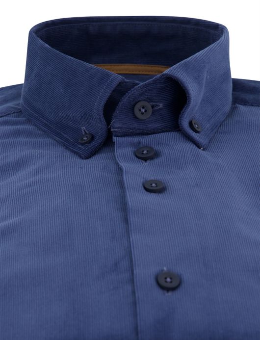 Corduroy Eden Valley overhemd normale fit blauw