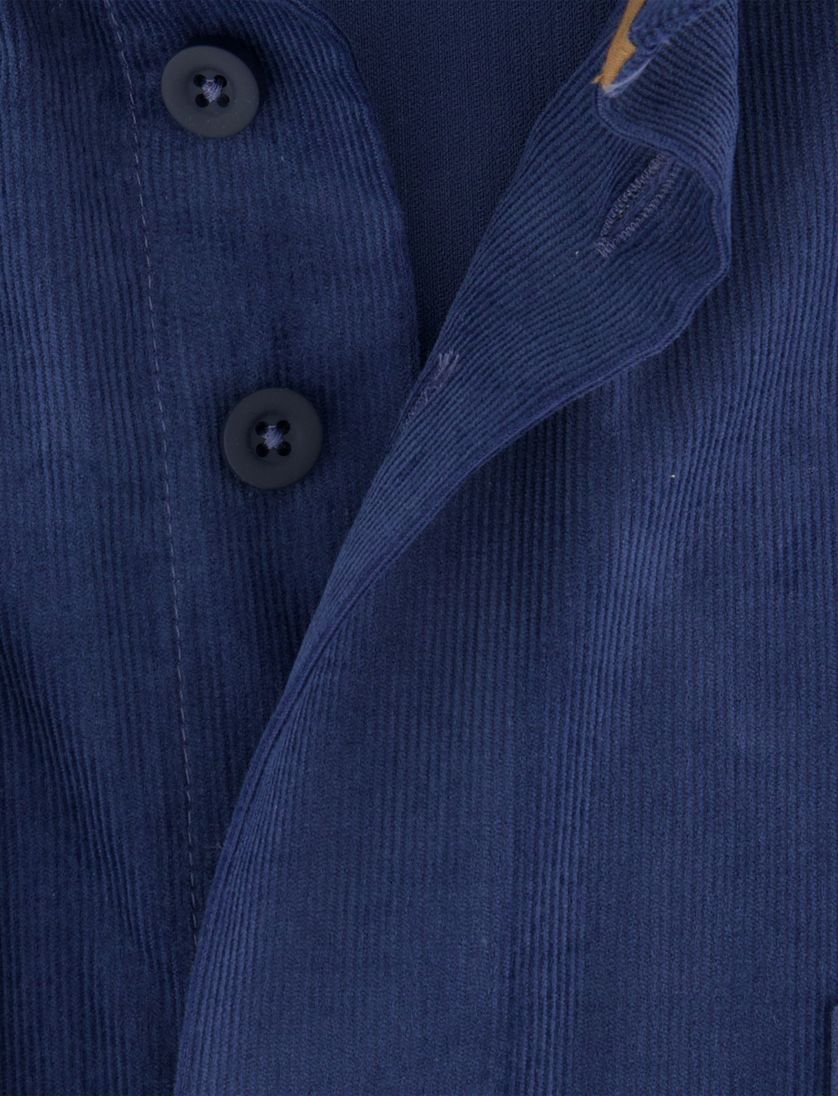 Blauw corduroy Eden Valley overhemd normale fit blauw