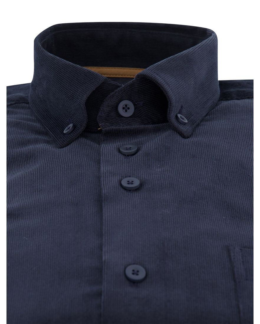 Eden Valley corduroy overhemd donkerblauw