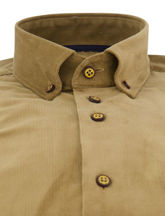 Eden Valley corduroy overhemd bruin normale fit