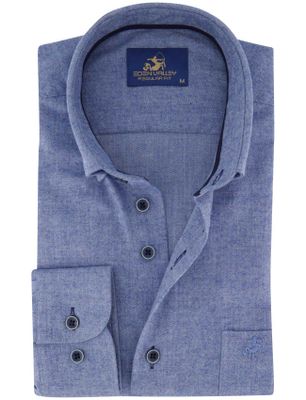 Eden Valley Katoenen Eden Valley normale fit overhemd blauw