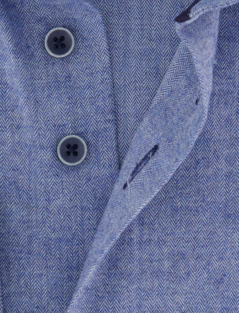 Katoenen Eden Valley normale fit overhemd blauw