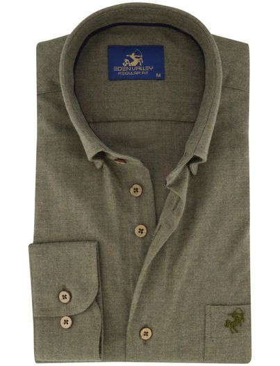 Eden Valley Eden Valley overhemd groen normale fit