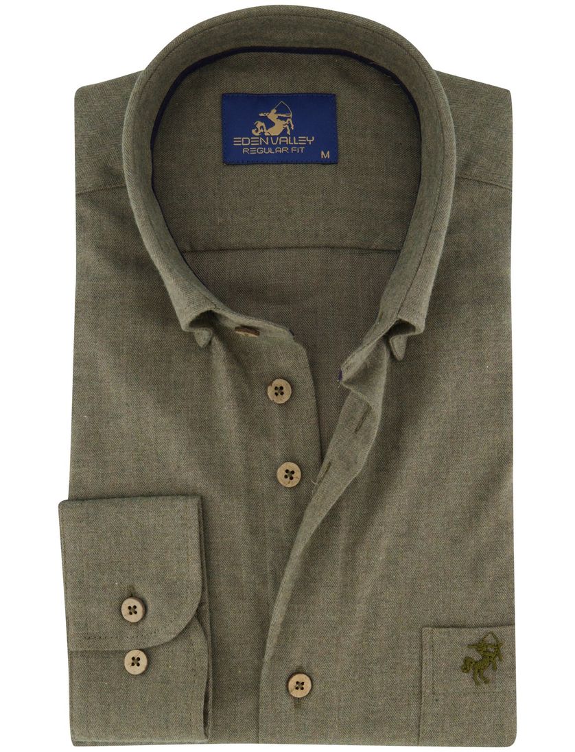 Eden Valley overhemd groen normale fit