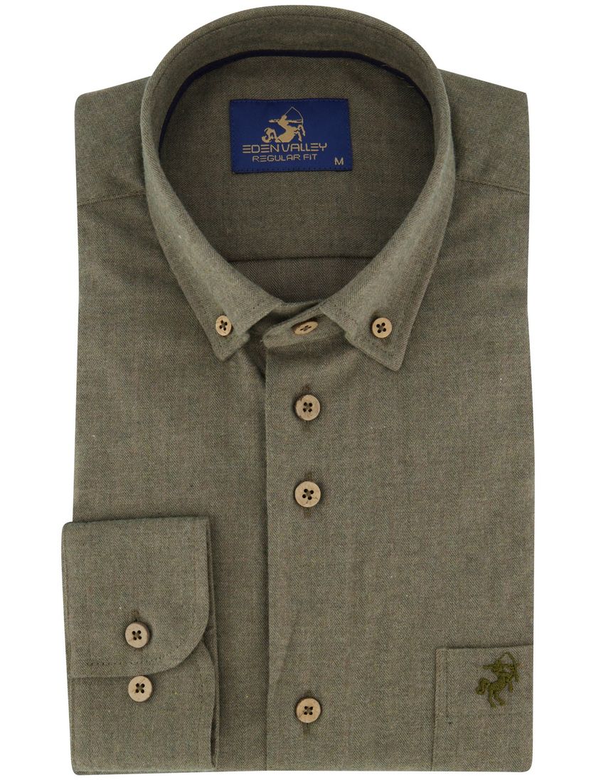 Eden Valley overhemd groen normale fit