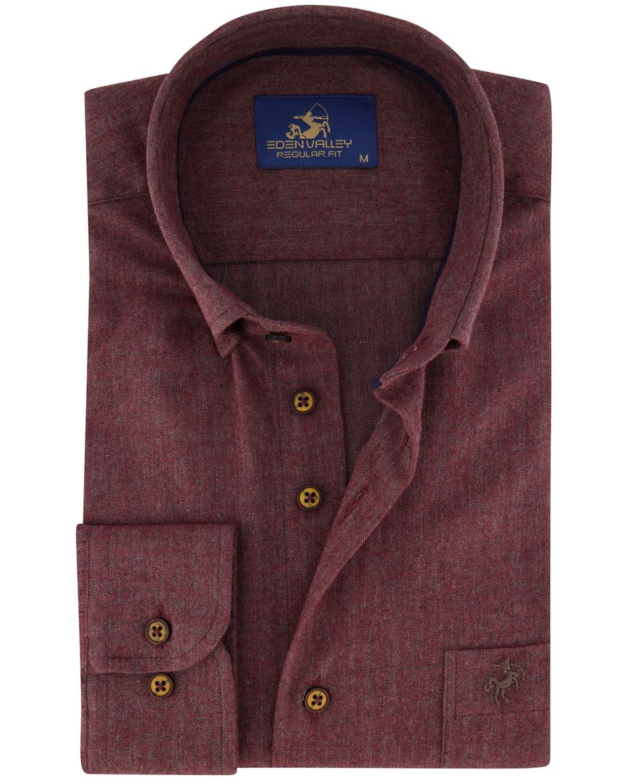 Eden Valley overhemd normale fit bordeaux