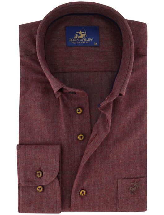 Overhemd Eden Valley normale fit bordeaux