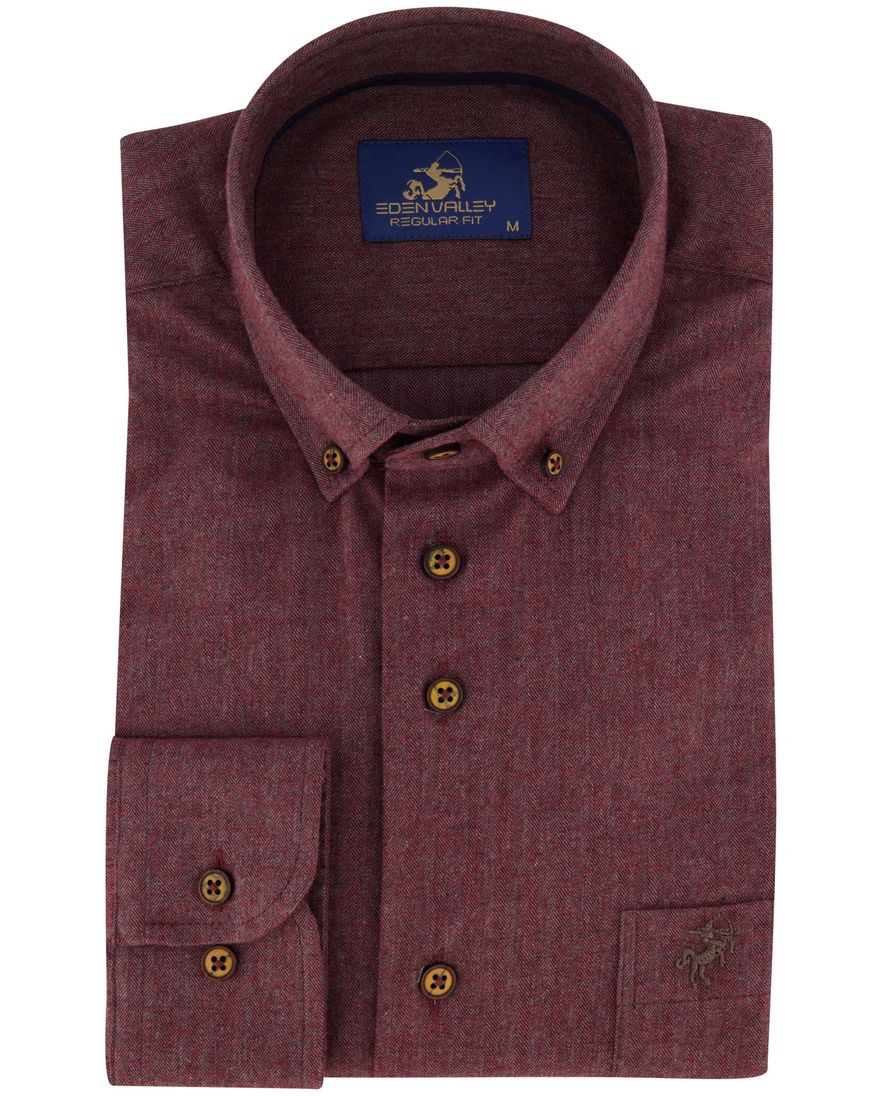 Eden Valley overhemd normale fit bordeaux